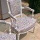 Pair of patinated louis xvi period armchairs, new tapestry