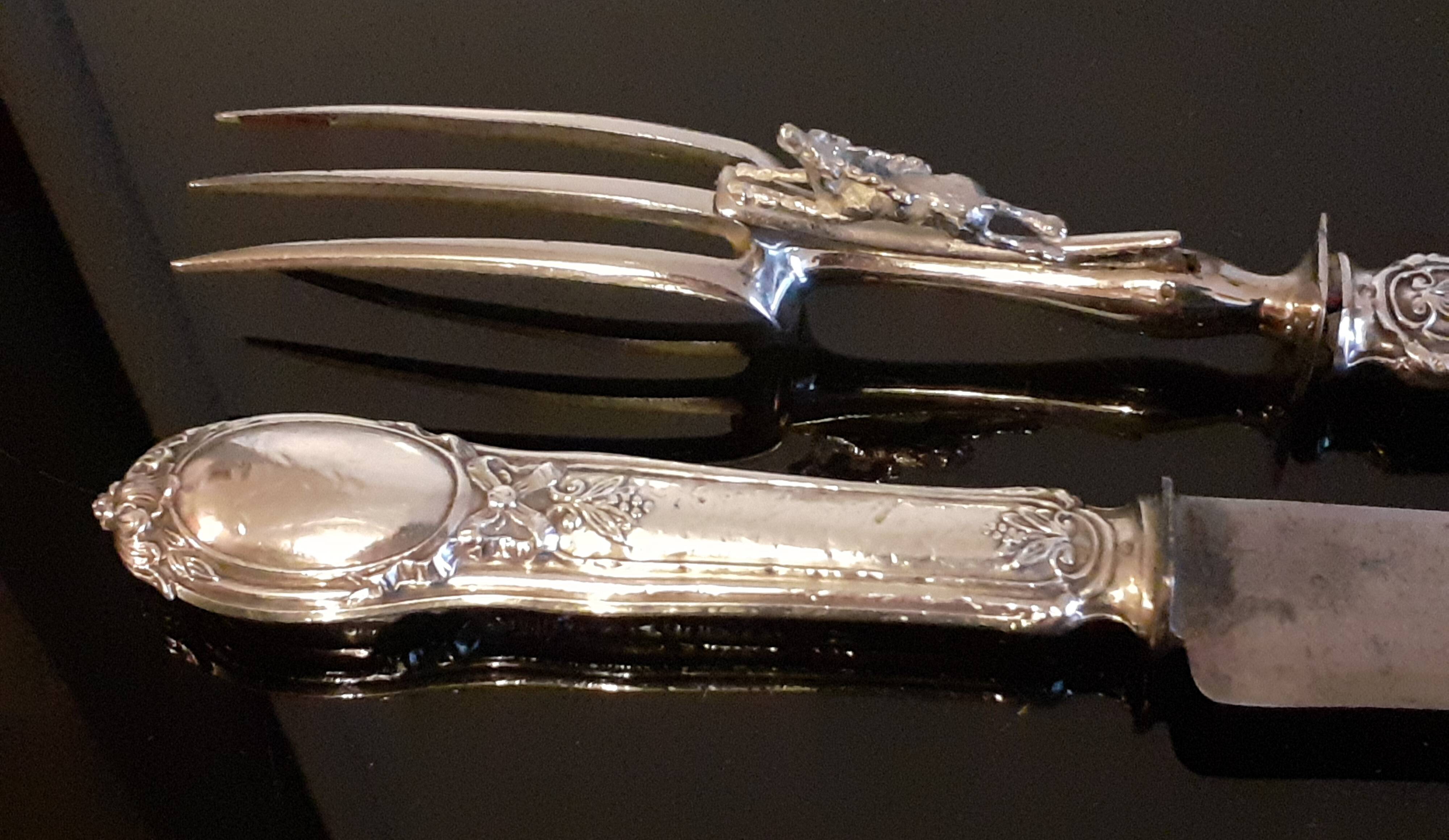 Carving service / Silver sheaths with Minerva punches