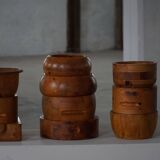Set of 10 Scandinavian bowls in Swedish pine from the mid-century, made by Holmbergs & Varnamo, 1970s.