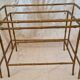 Pair of vintage nesting tables in faux bamboo with a gold finish – distressed mirrors