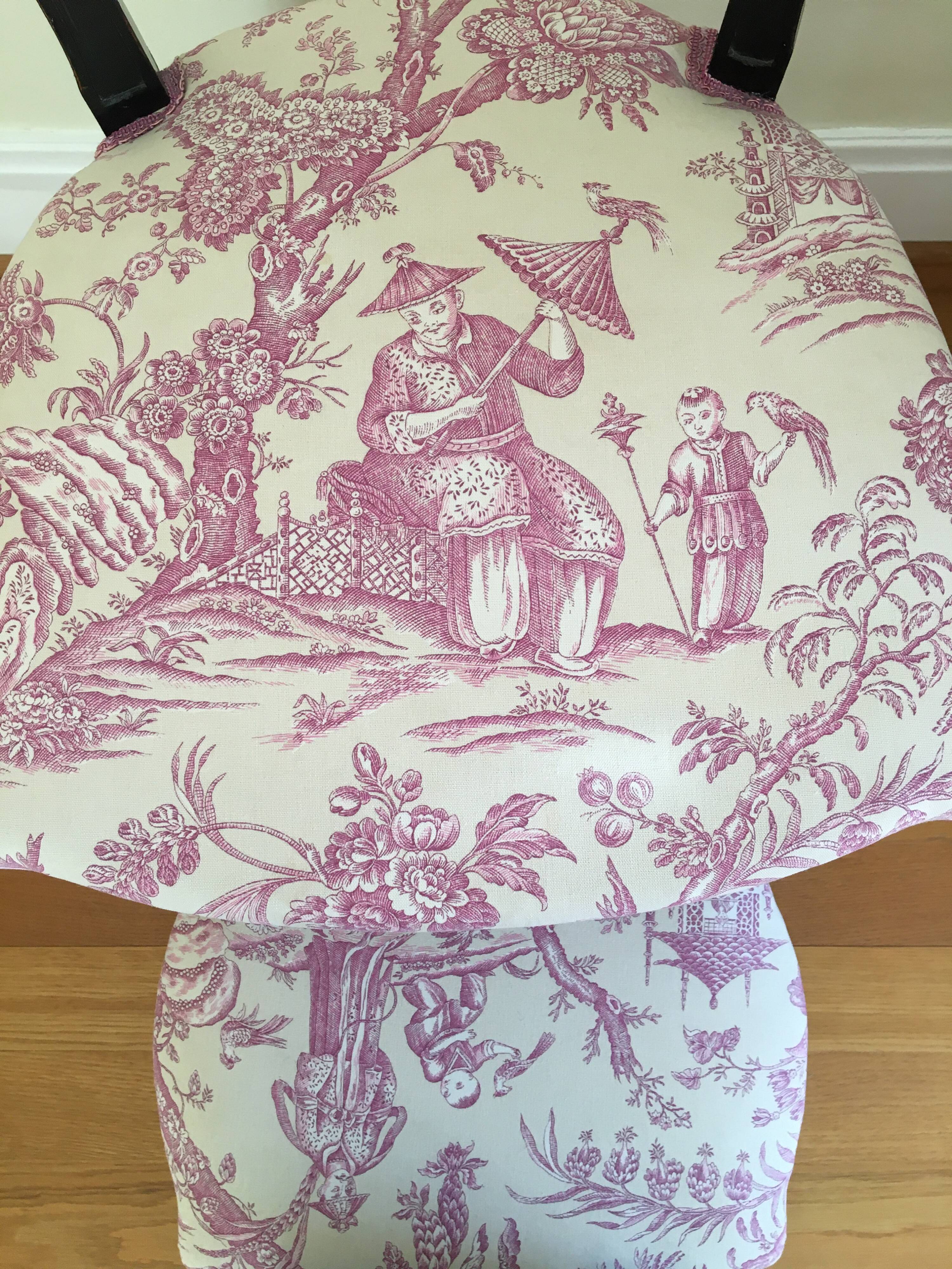Ensemble chaise et repose pied style Louis XVI