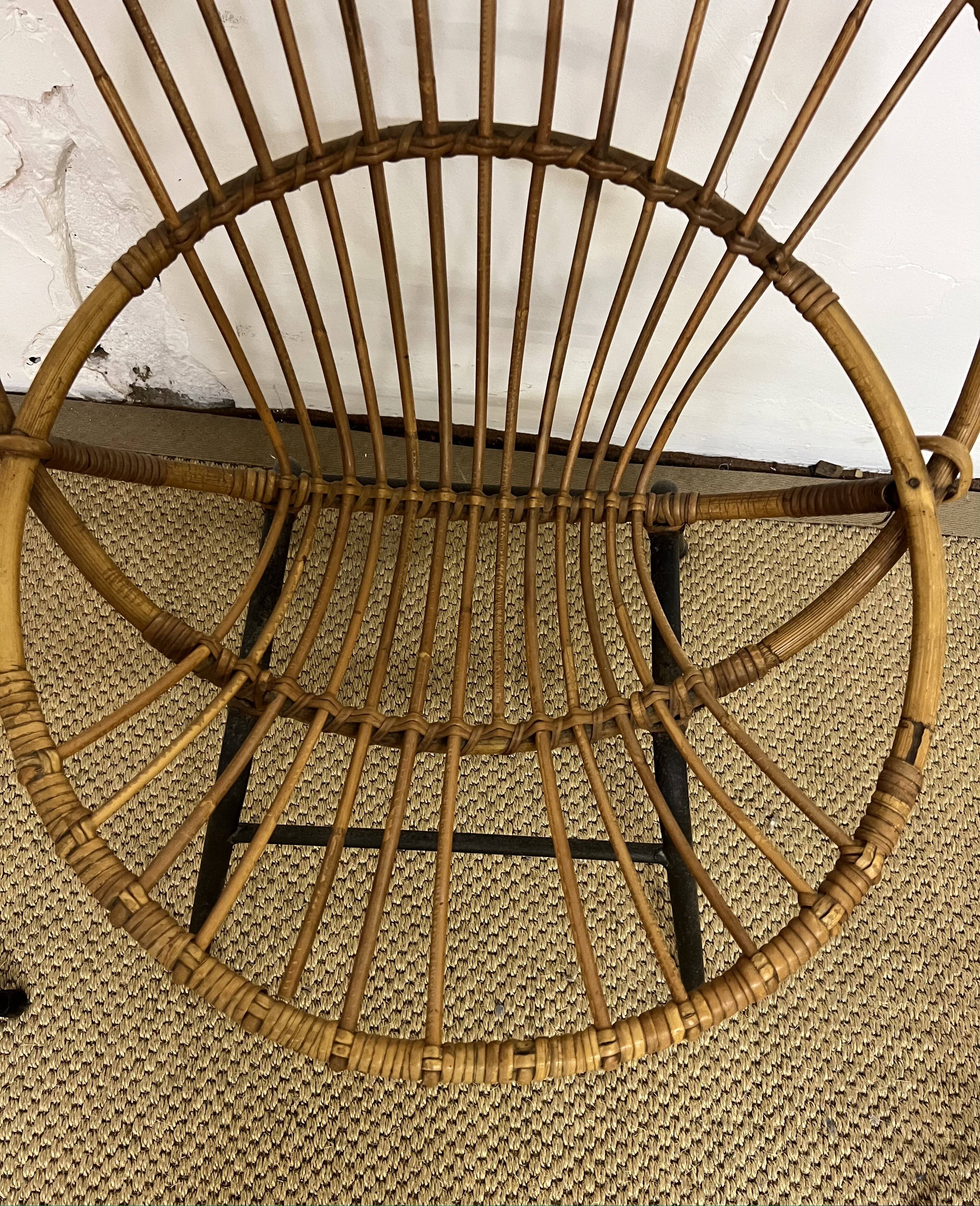 Rattan armchairs feet metal