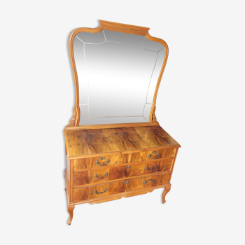 Commode en bois avec miroir