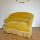 Mustard velvet toad bench