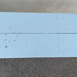 Blue painted wooden bench