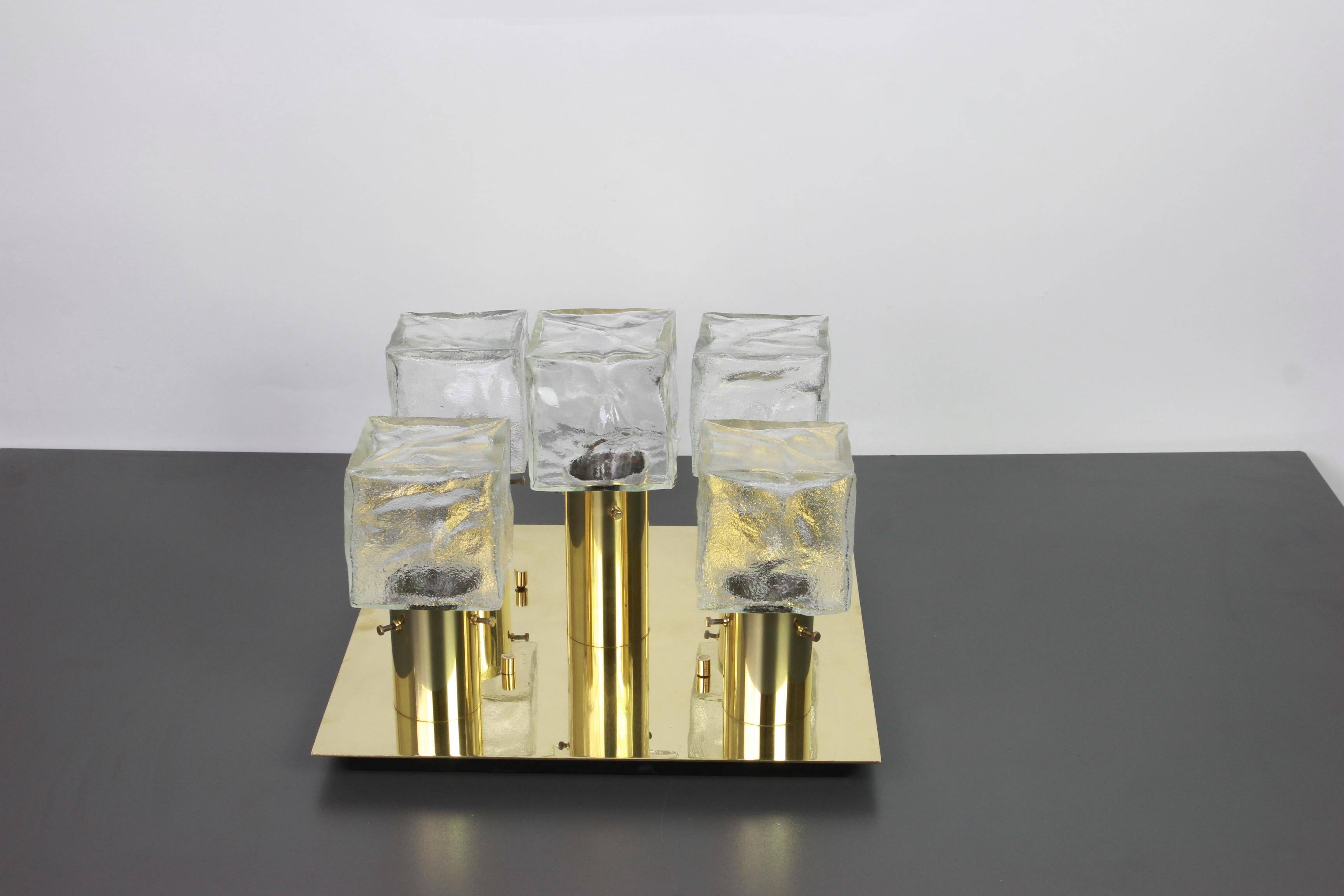 Large frosted glass ceiling light by Murano, Kalmar, Austria, 1960s.