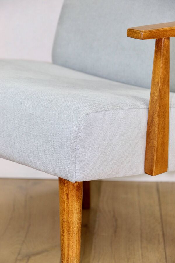 Fauteuil vintage avec accoudoirs Loft - bleu ciel