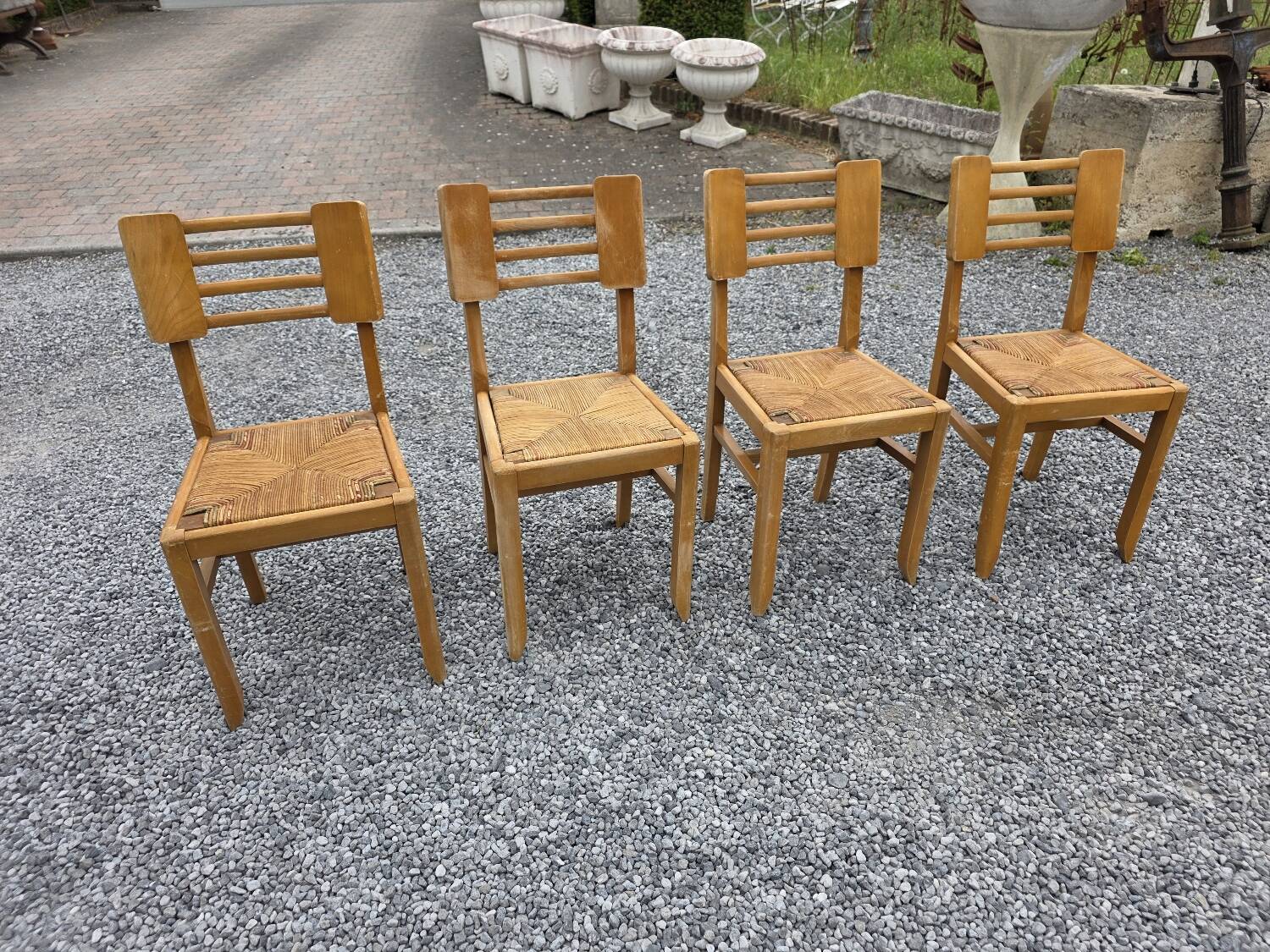4 Vintage Chairs by Pierre Cruege, French design from the 60s