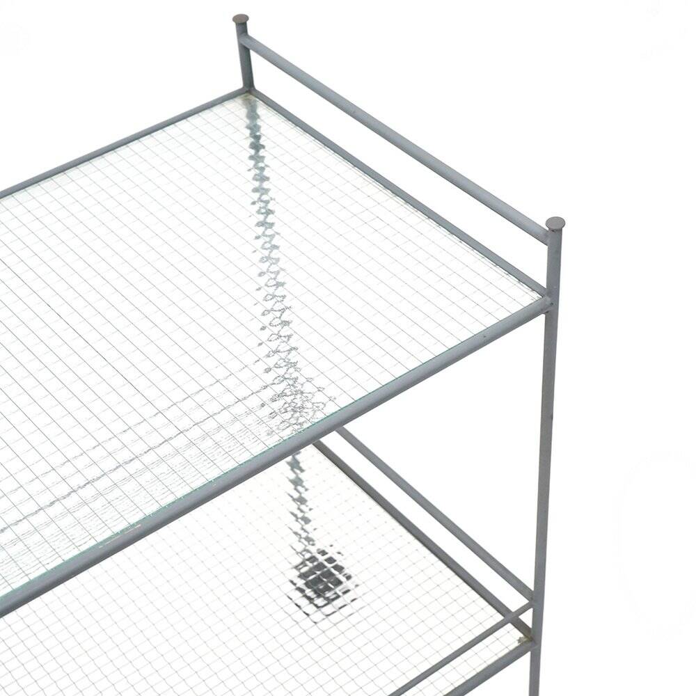 1980s metal and glass serving trolley