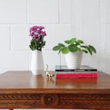 AK Kaiser bisque vase design M. Frey, white vase with flower relief