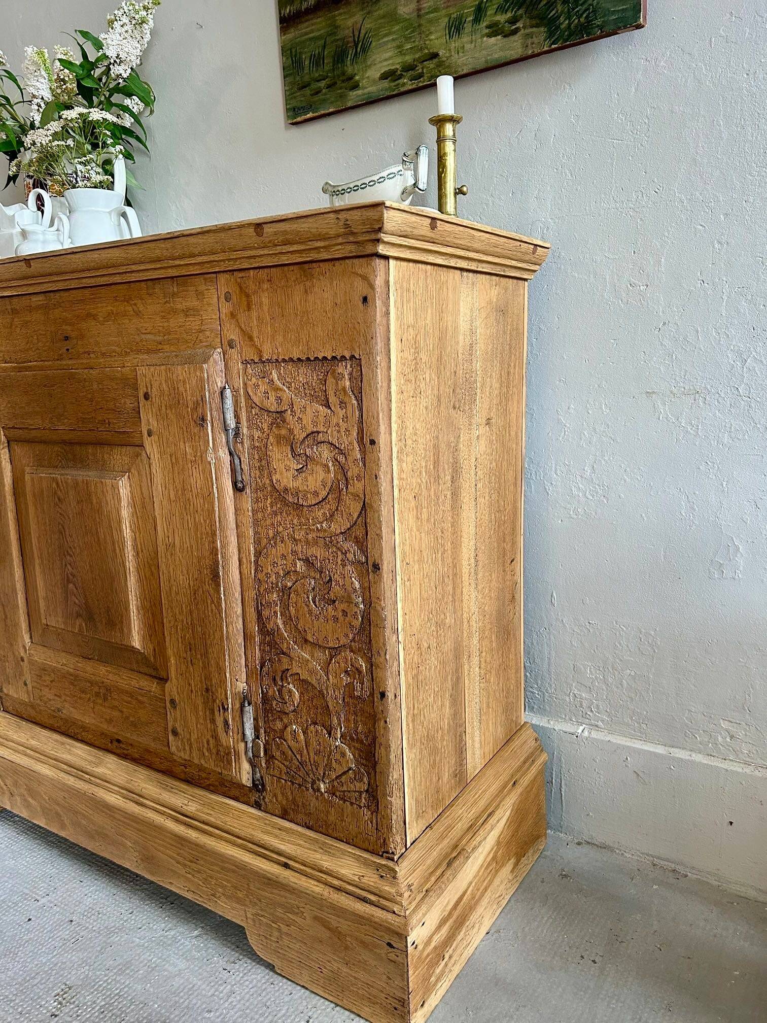 Antique carved oak sideboard