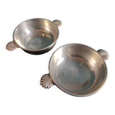 Set of two French silver plated serving plates, by Felix Frères orfèvrerie