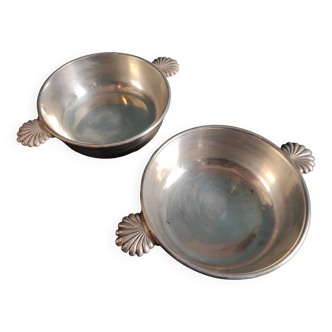Set of two French silver plated serving plates, by Felix Frères orfèvrerie