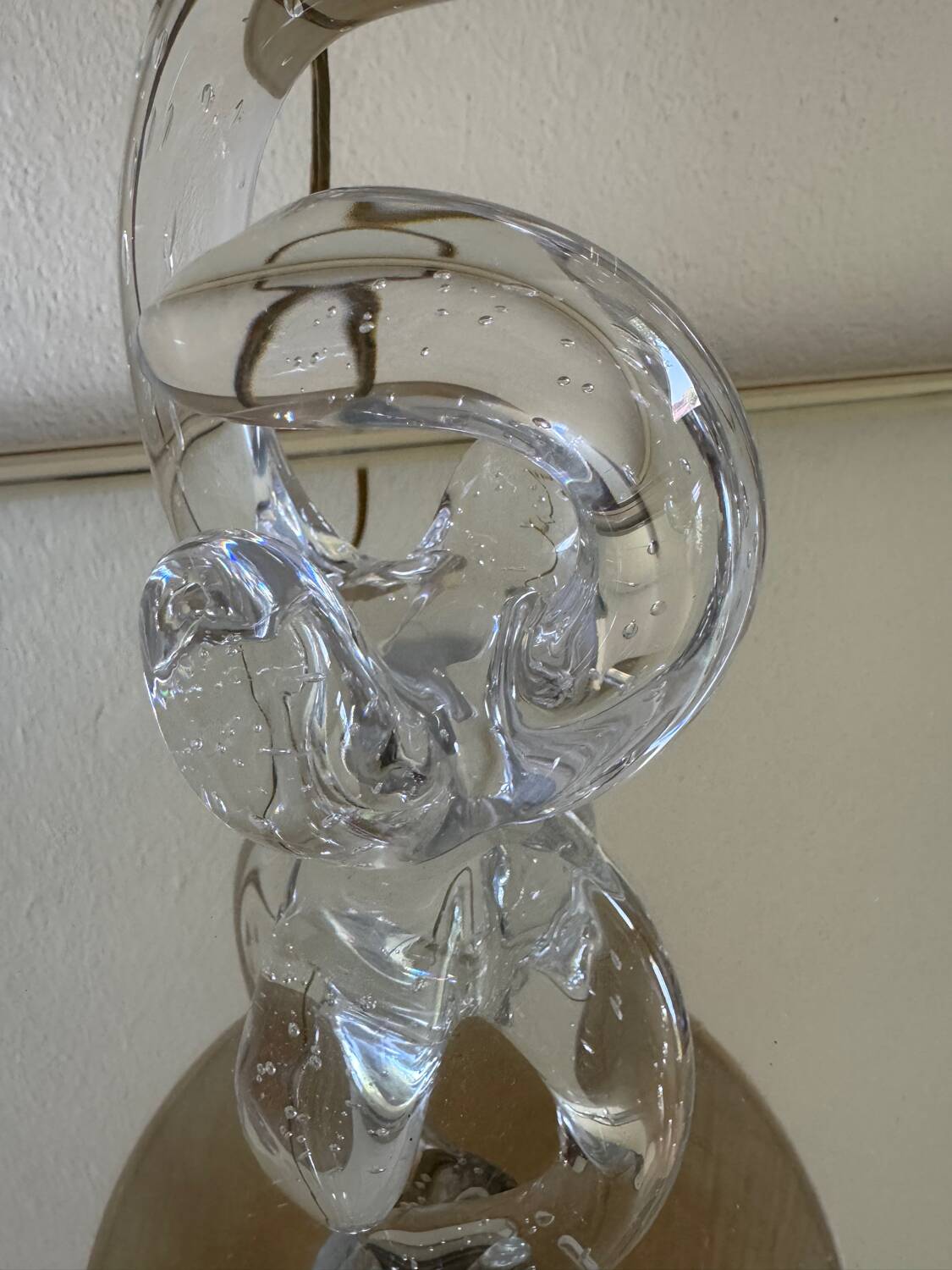 Small Schneider crystal lamp from the 50s