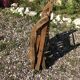 Old folding armchair wooden sitting vintage