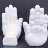 Pair of 80s design ceramic hand bookends