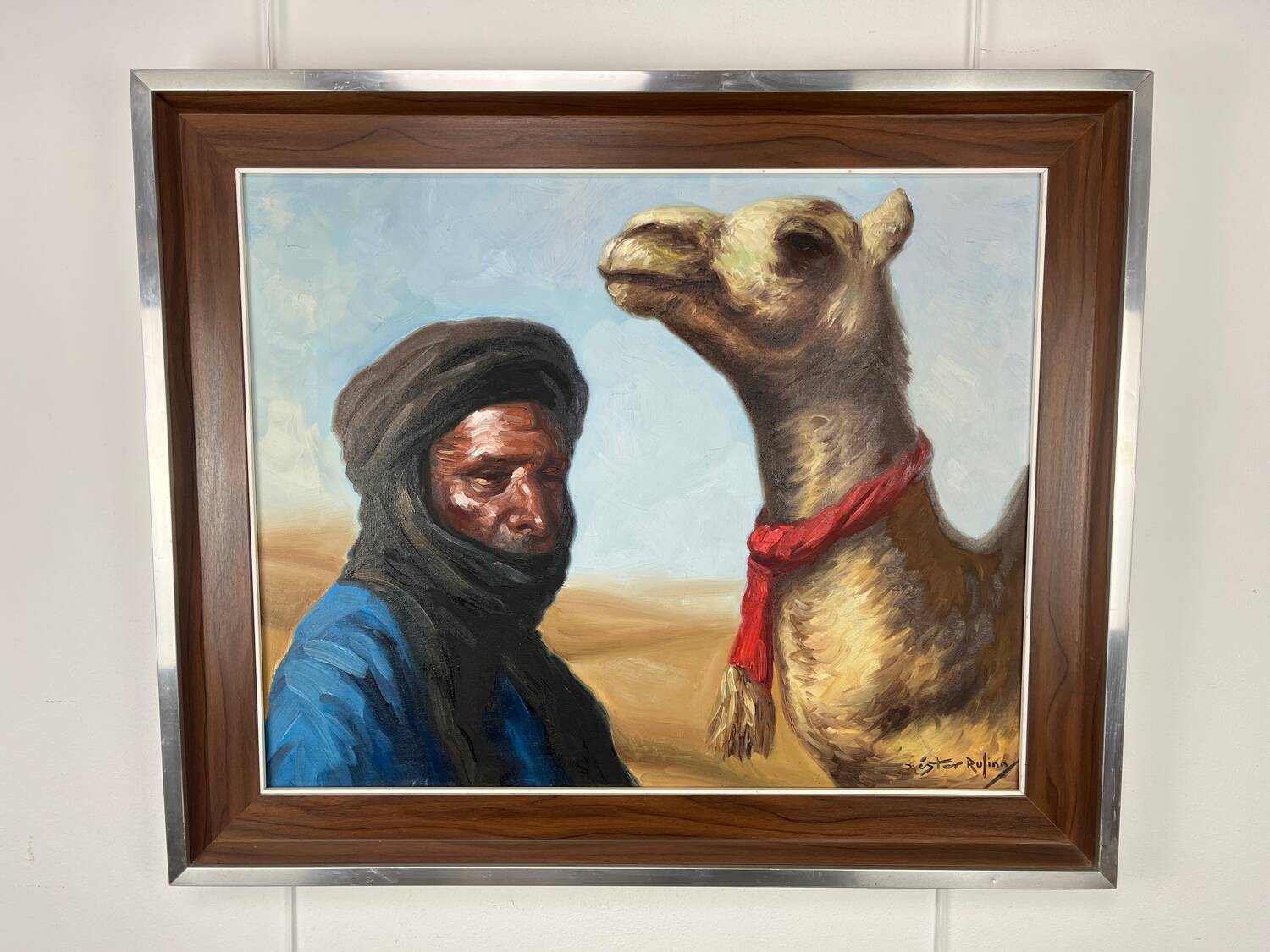 Orientalist painting, Tuareg signed Nestor Rufino