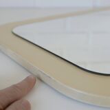 Miroir vintage blanc de style scandinave Meblo, milieu du siècle moderne, années 1970