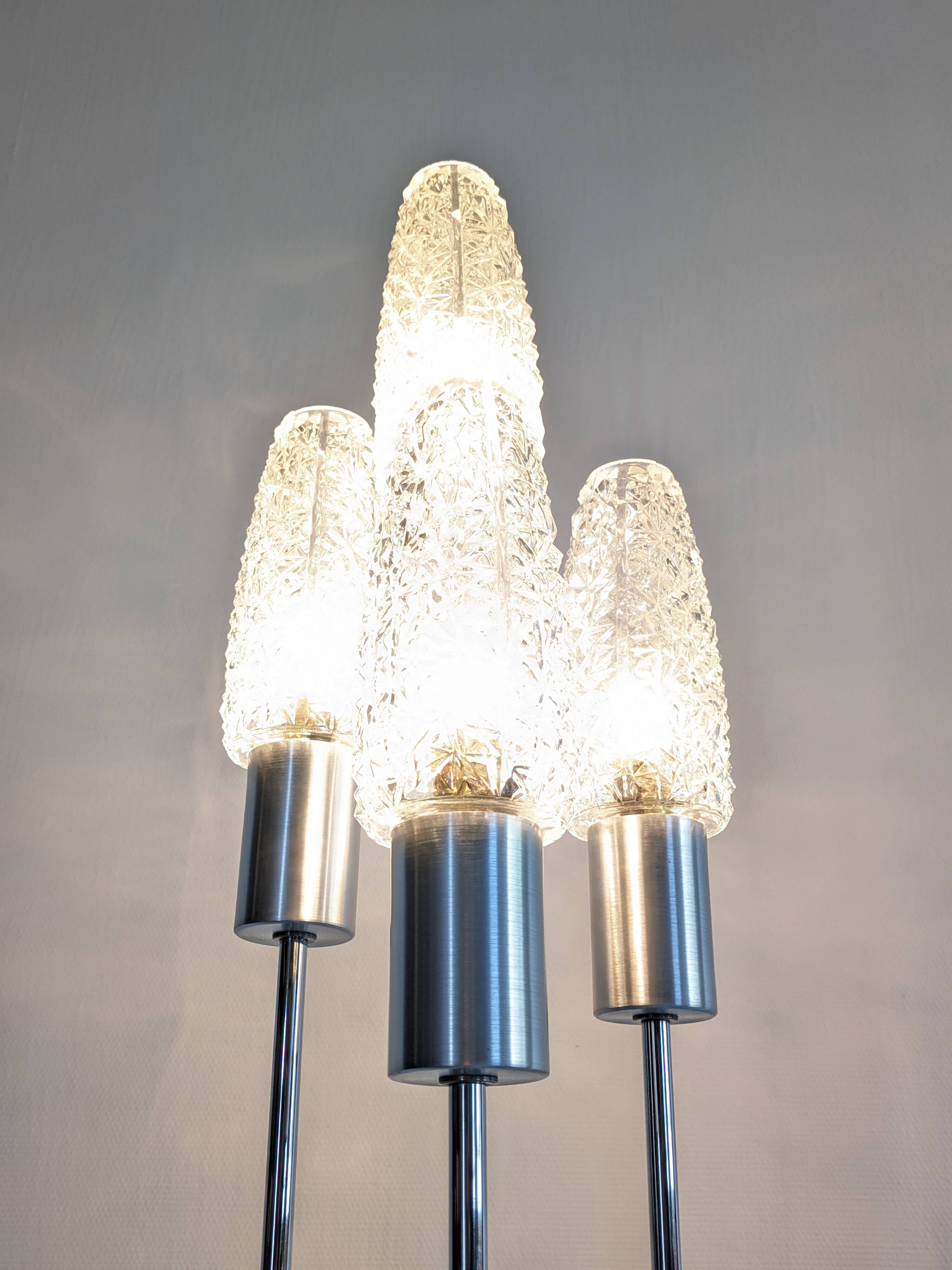 Four-light staircase lamp, France around 1970.