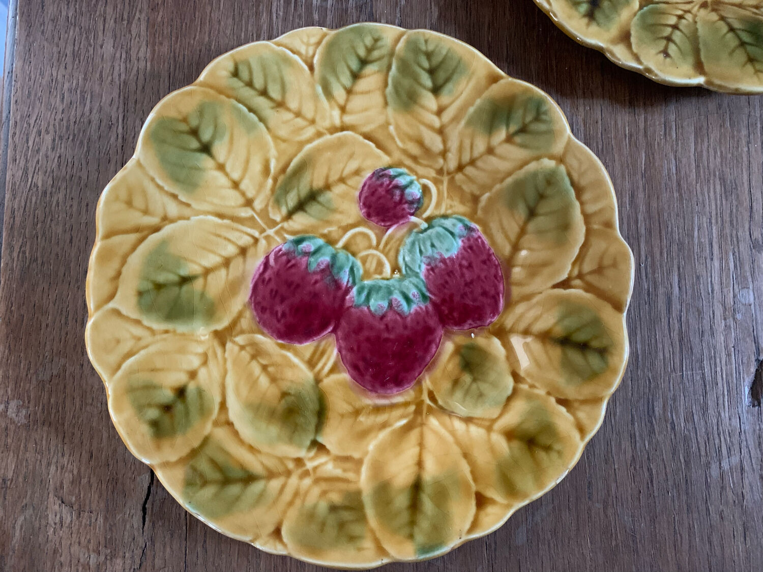 Pair of slip dessert plates