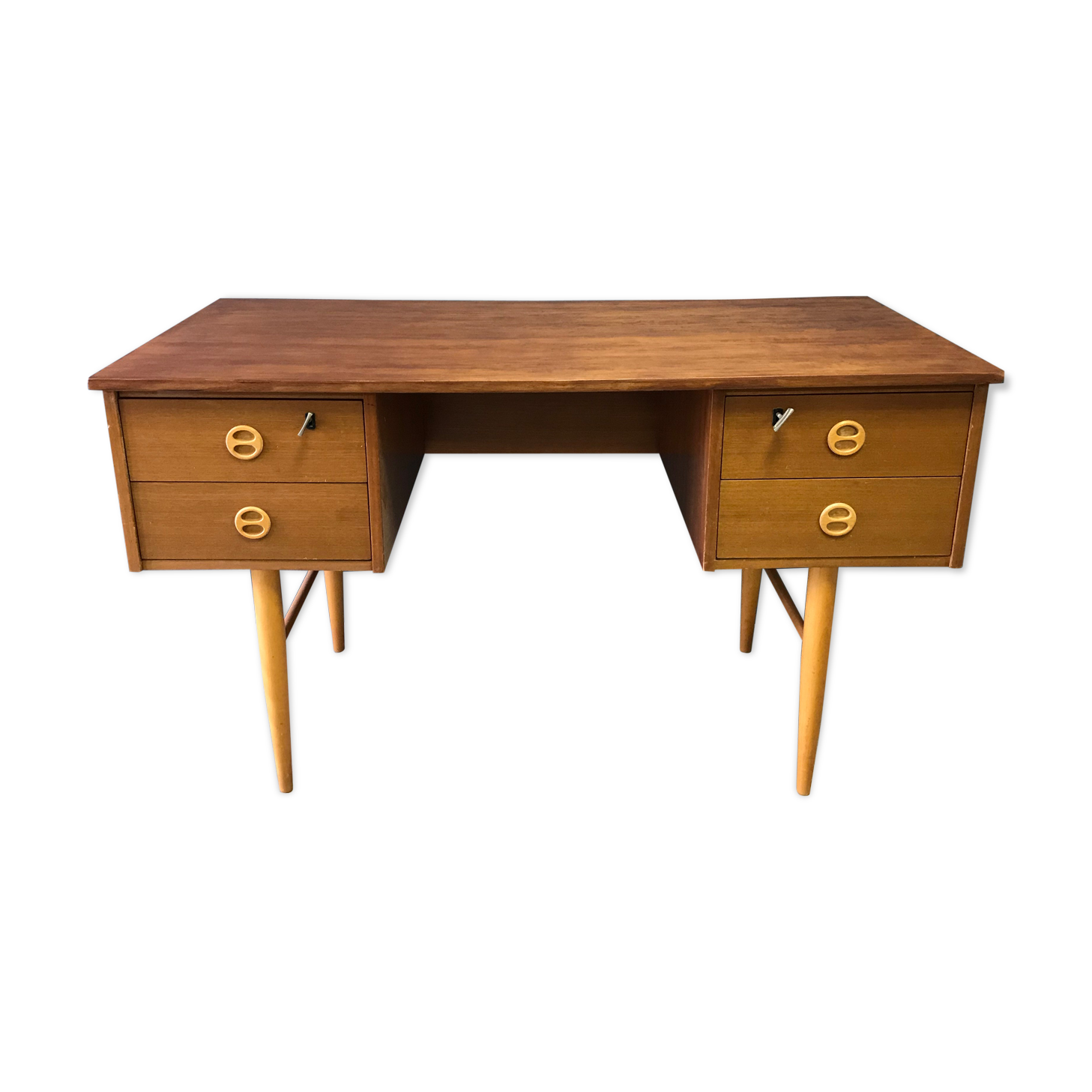Desk 4 drawers with bevelled base