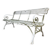 Beautiful iron bench from the late 19th century, Saint Sauveur Arras model.