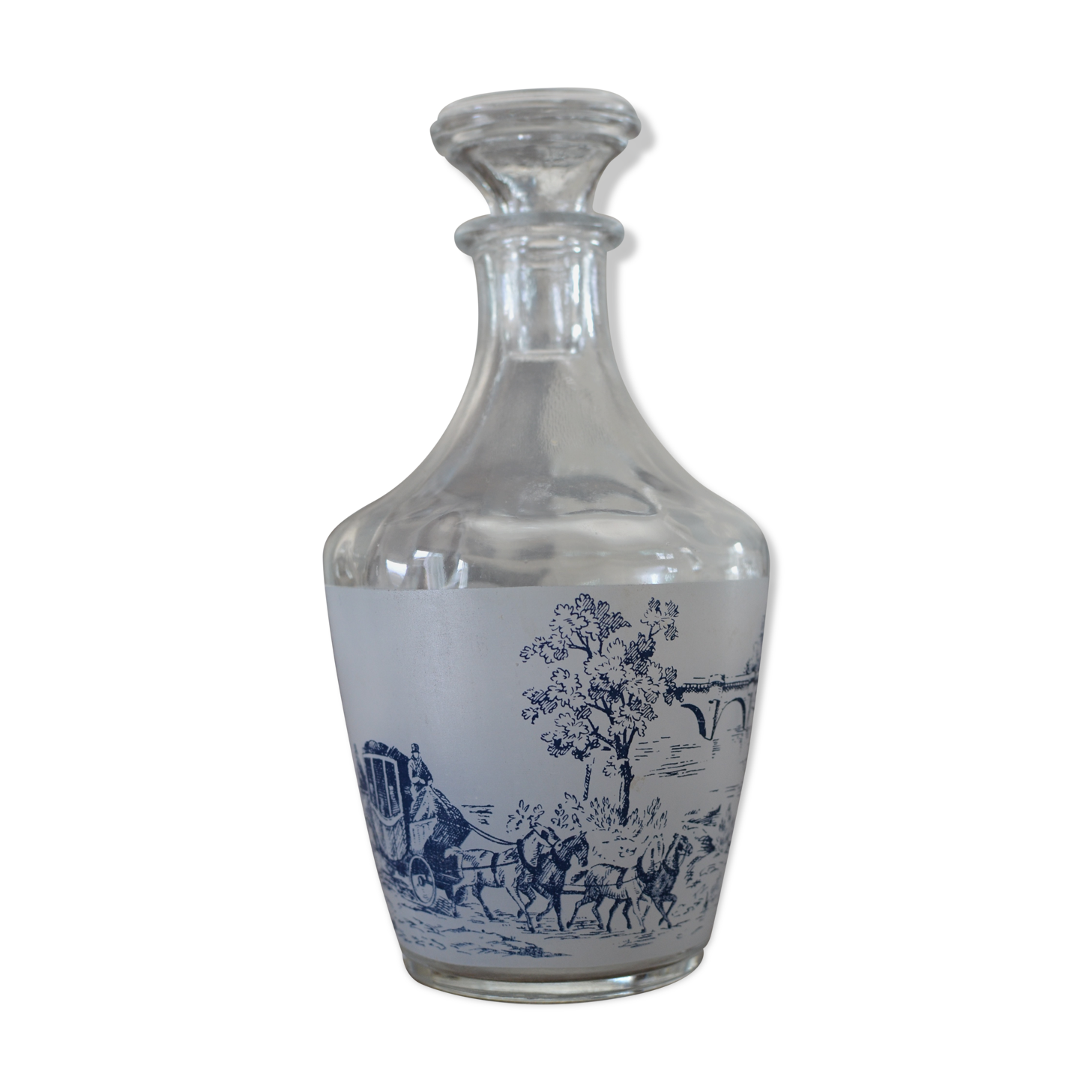 Carafe style toile de Jouy