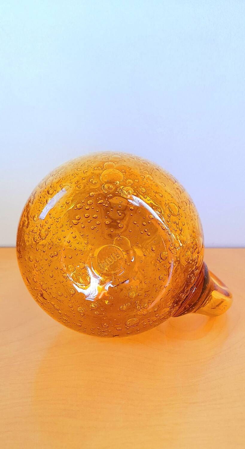 Riom bubble blown glass candle holder, 1960