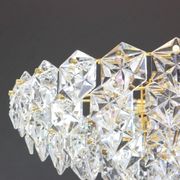 Impressive brass and crystal glass chandelier by Kinkeldey, Germany, 1970s.