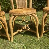 Very beautiful set of 4 antique rattan chairs. Luxury model, perfect condition.