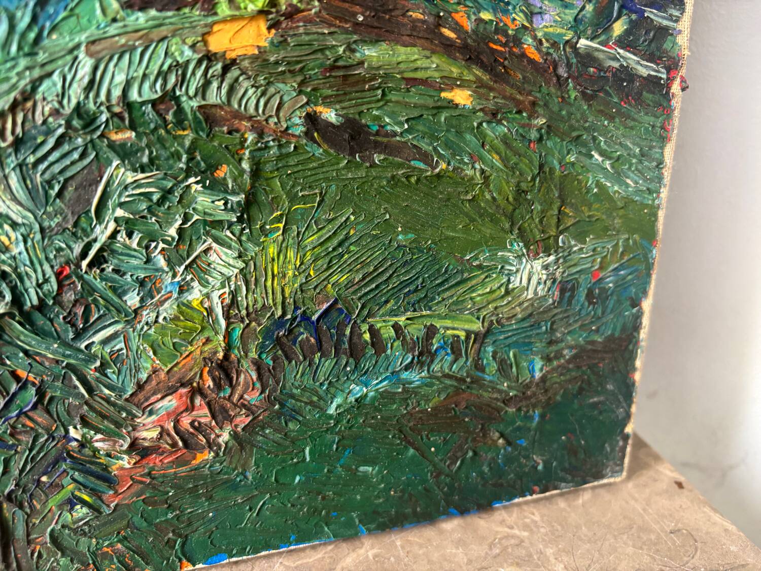 Lakeside landscape signed