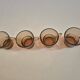 set of 4 vintage brown smoked glass cups with handles