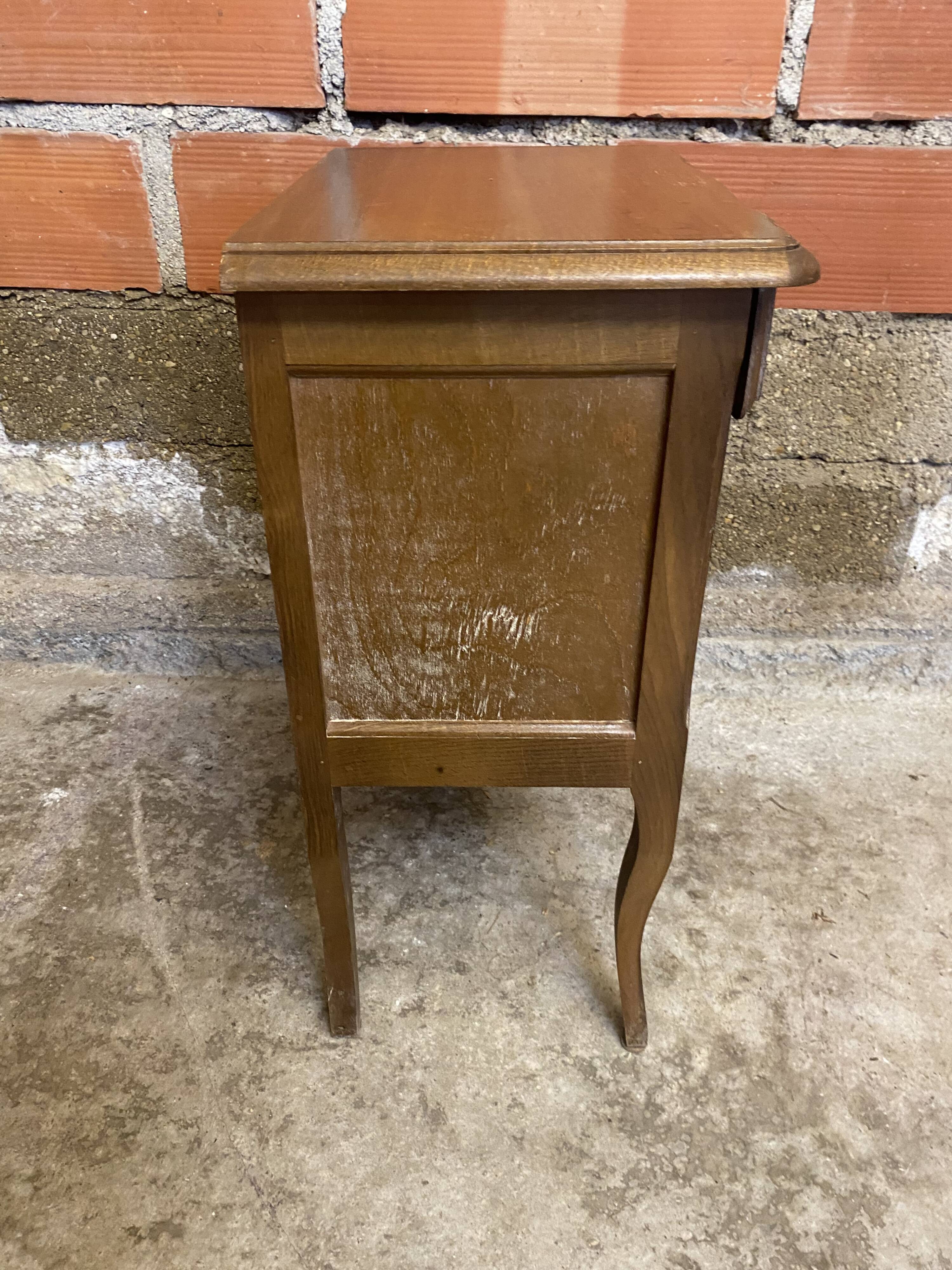 Chevet Table Nuit Style LOUIS XV Bois Tiroir + Case Vintage