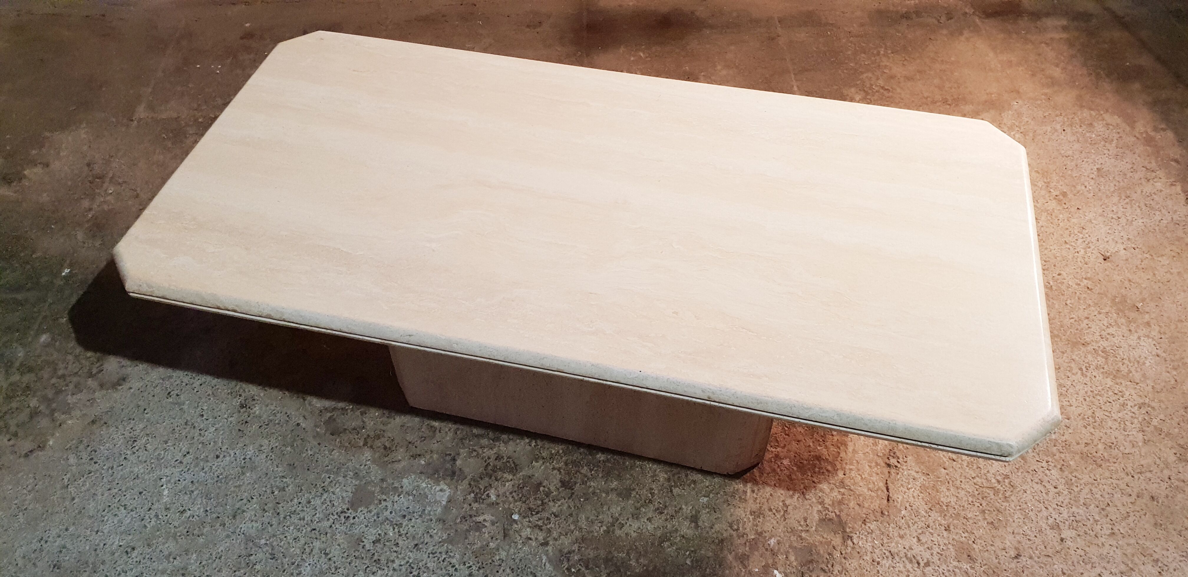 Travertine coffee table
