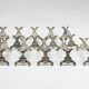 Christofle – Set of 10 Art Nouveau knife rests with chrysanthemum decoration