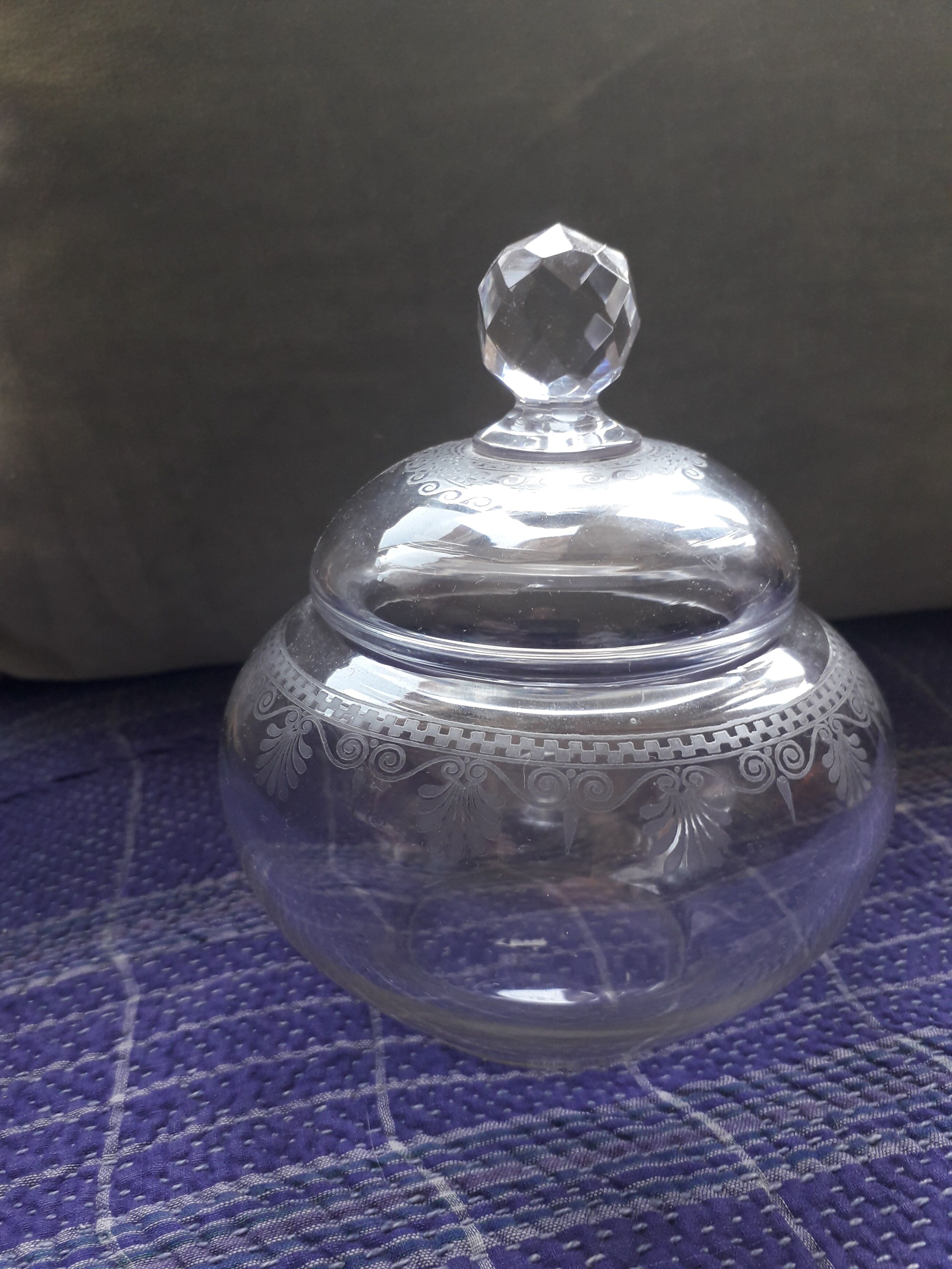 Napoleon III style glass sugar bowl