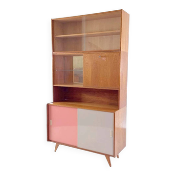 Cabinet vintage U-452 avec vitrine et bar - Jiri Jiroutek