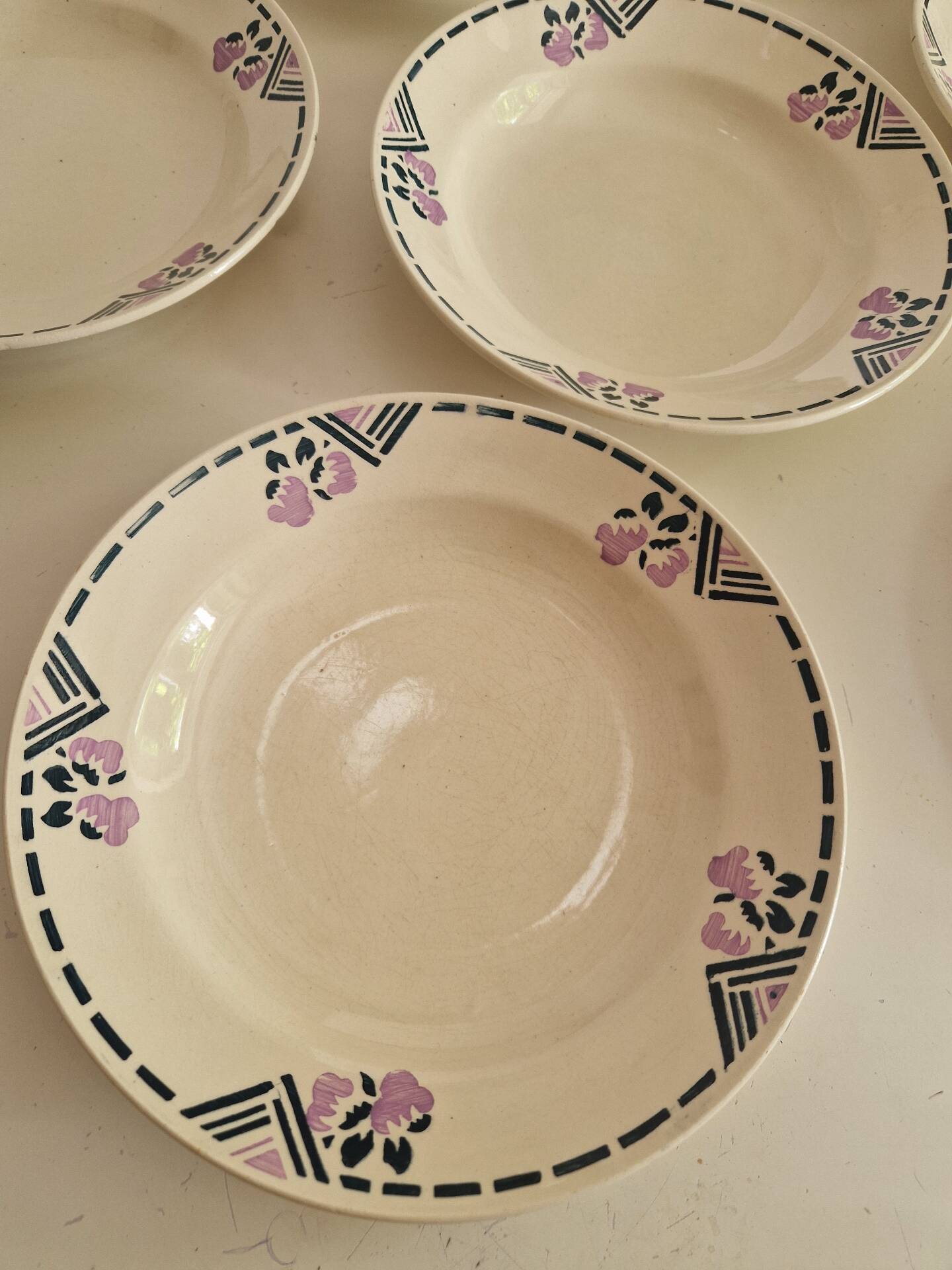Set of 10 Deep Plates Model Tunis Longchamp Manufacture