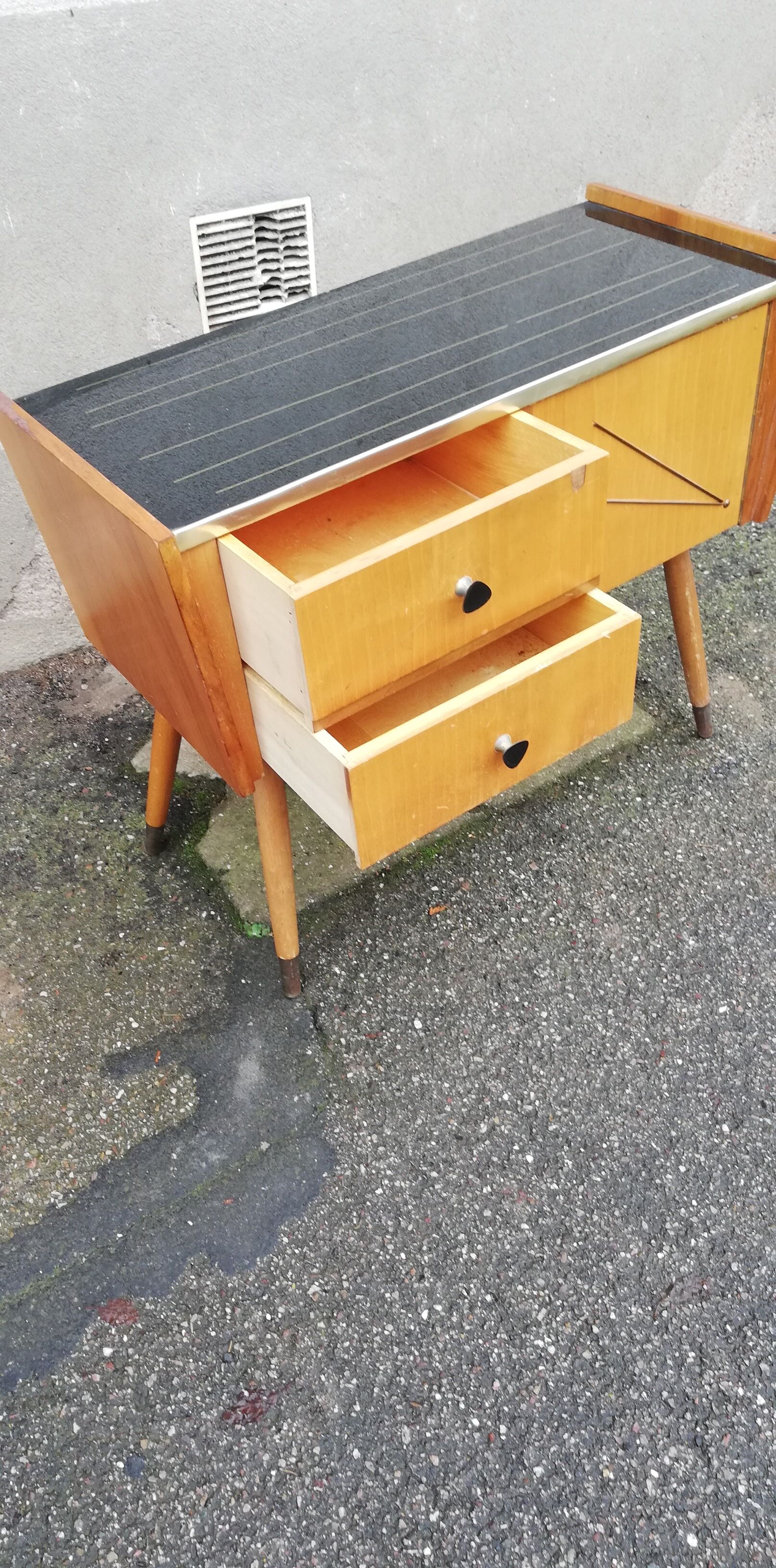 Commode vintage 2 tiroirs 1 porte