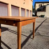 Solid wood table with side drawers