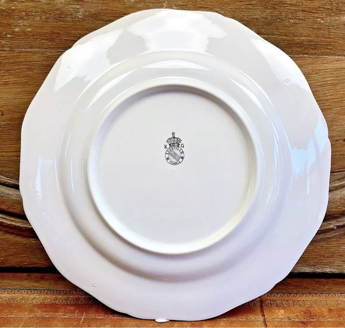 6 old Luneville flat plates, Réverbère model