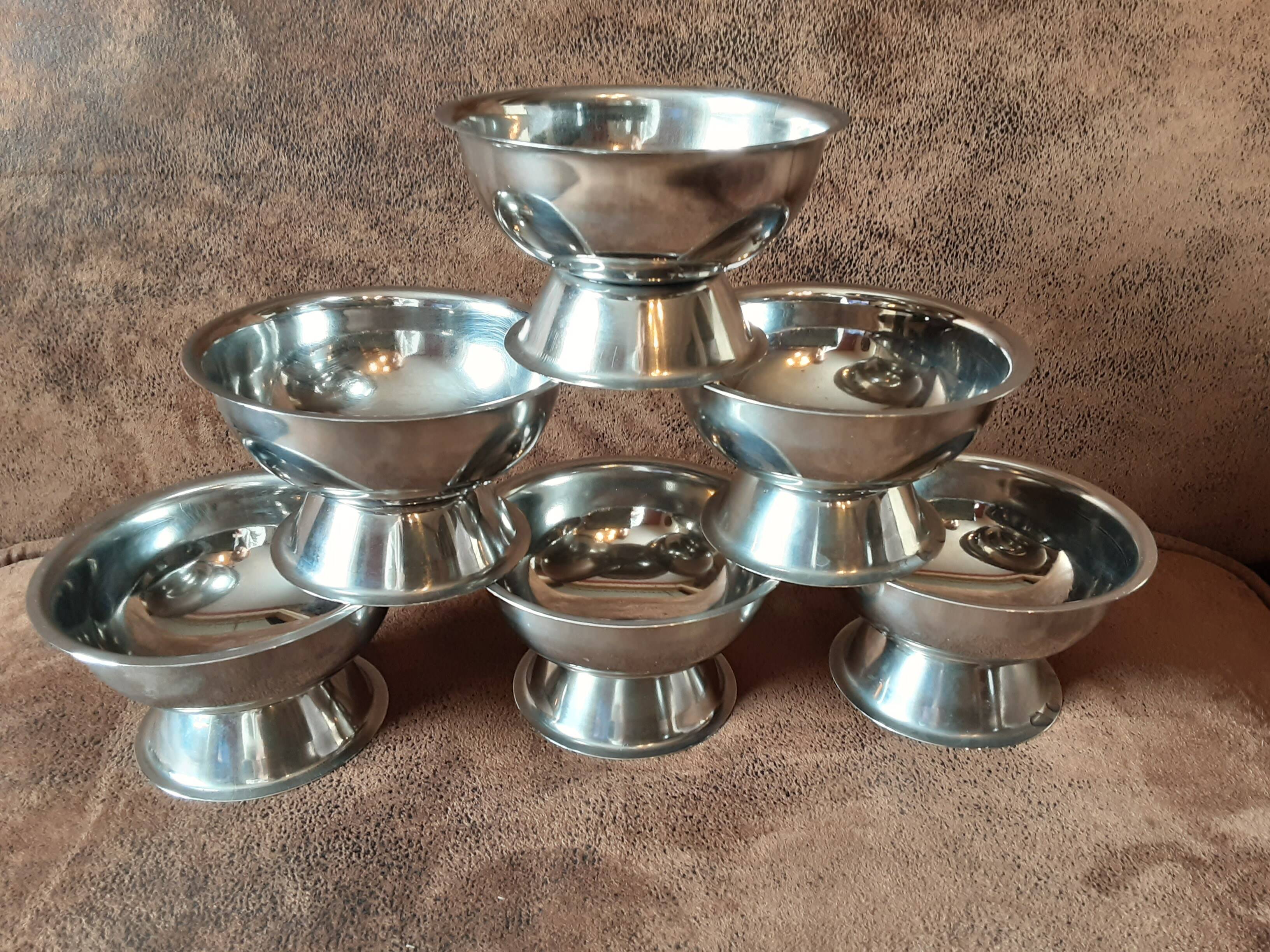 Lot de 6 coupes sur pied métal