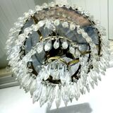 3-light bronze crystal ceiling light