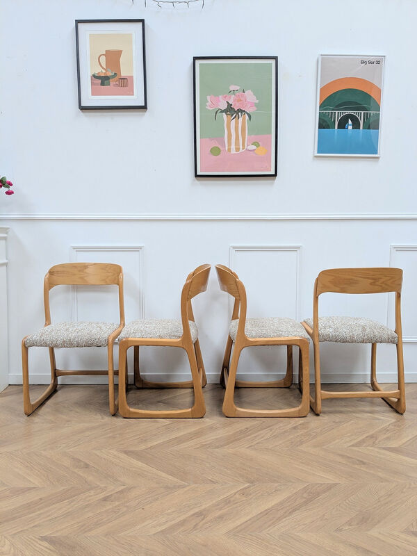 Lot de 4 chaises Baumann Traîneau