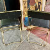 4 black Lafuma folding chairs - Vintage