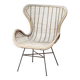 Vintage lounge armchair in rattan and metal, 1960s modernist design