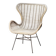 Vintage lounge armchair in rattan and metal, 1960s modernist design