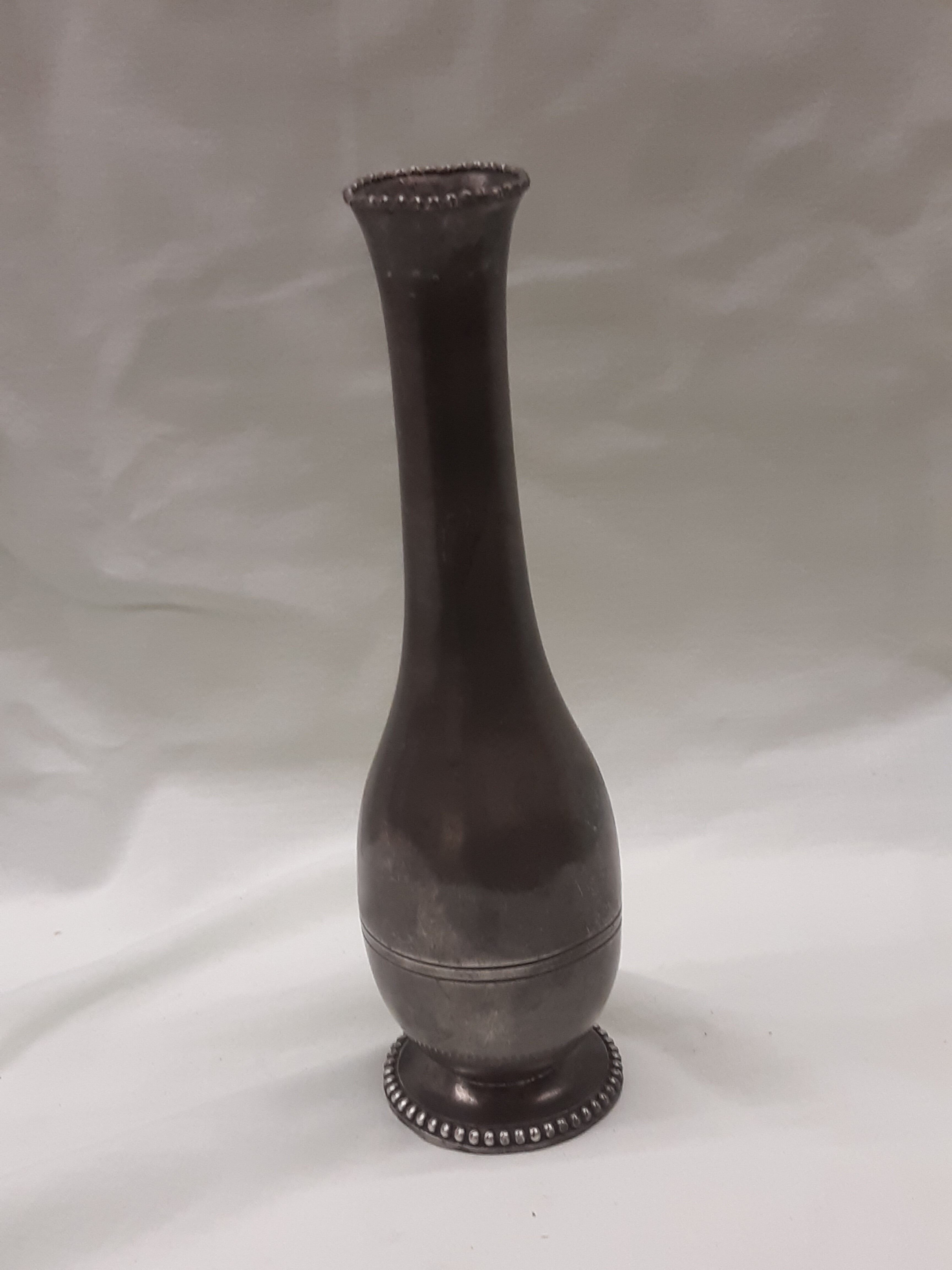 Small pewter soliflore vase