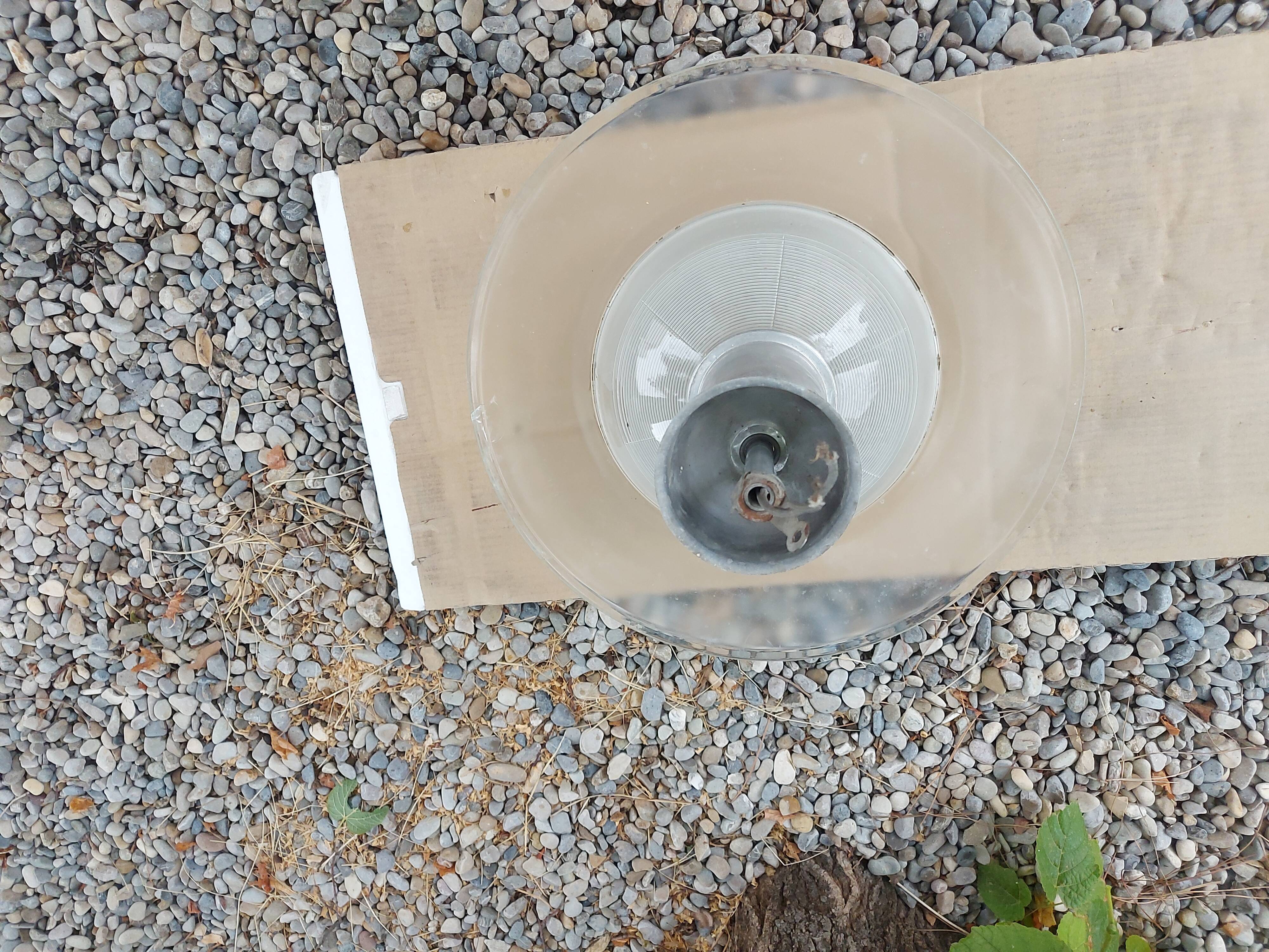 Holophane art deco glass pendant light