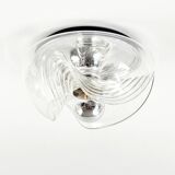 Paire de grands plafonniers « Wave » par Koch & Lowy pour Peill & Putzler, années 1970